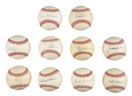 Hall of Famer Single Signed Baseball Collection (10) 